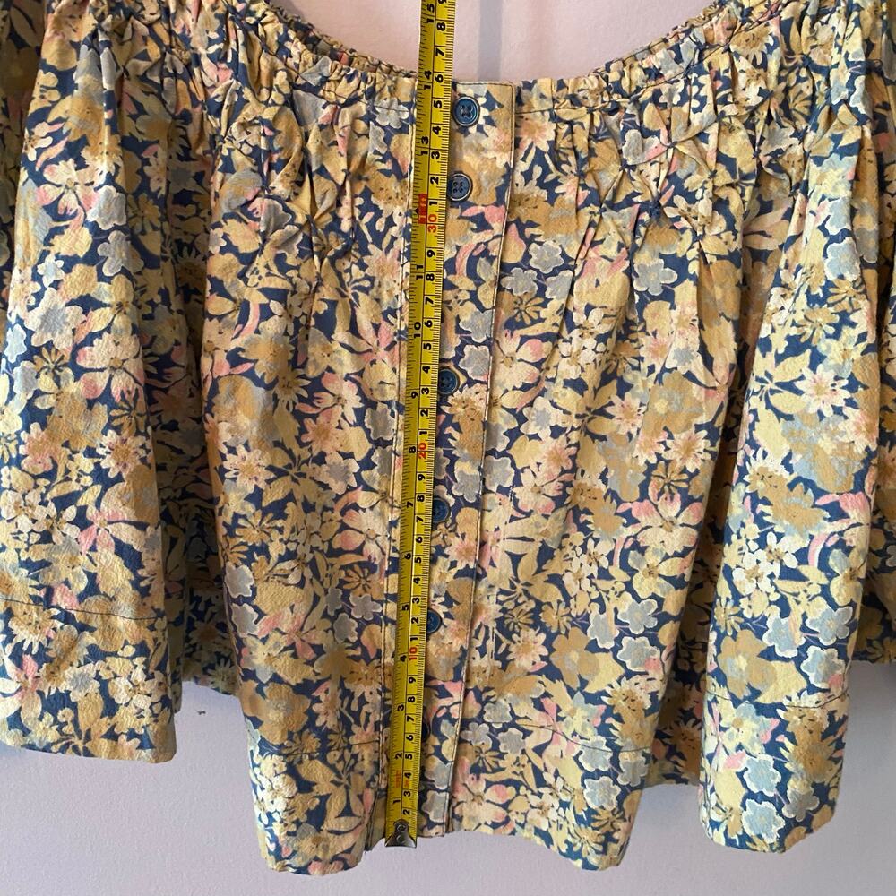Free People Women's James Smock Top, Chambray Combo - Picture 12 of 16